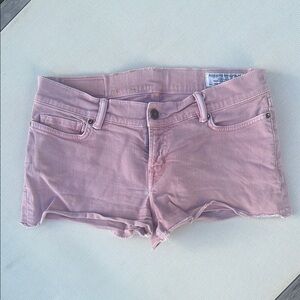 All Saints Pink Jean Shorts Frayed Hem Lightweight
